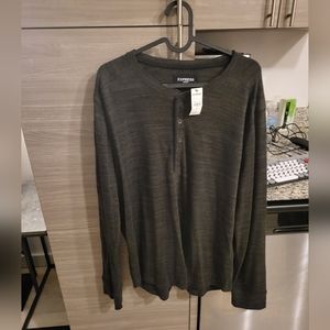 Express green 1/4 button up cardigan